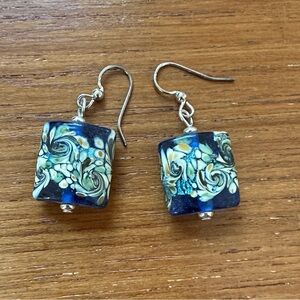 Elegant Blue and Silver Dangle Earrings